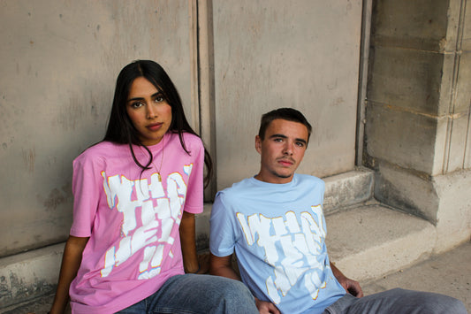 TEE - WHAT THE HELL (BUBBLE PINK)