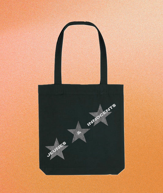 TOTE BAG - THREE STARS - DEEP BLACK